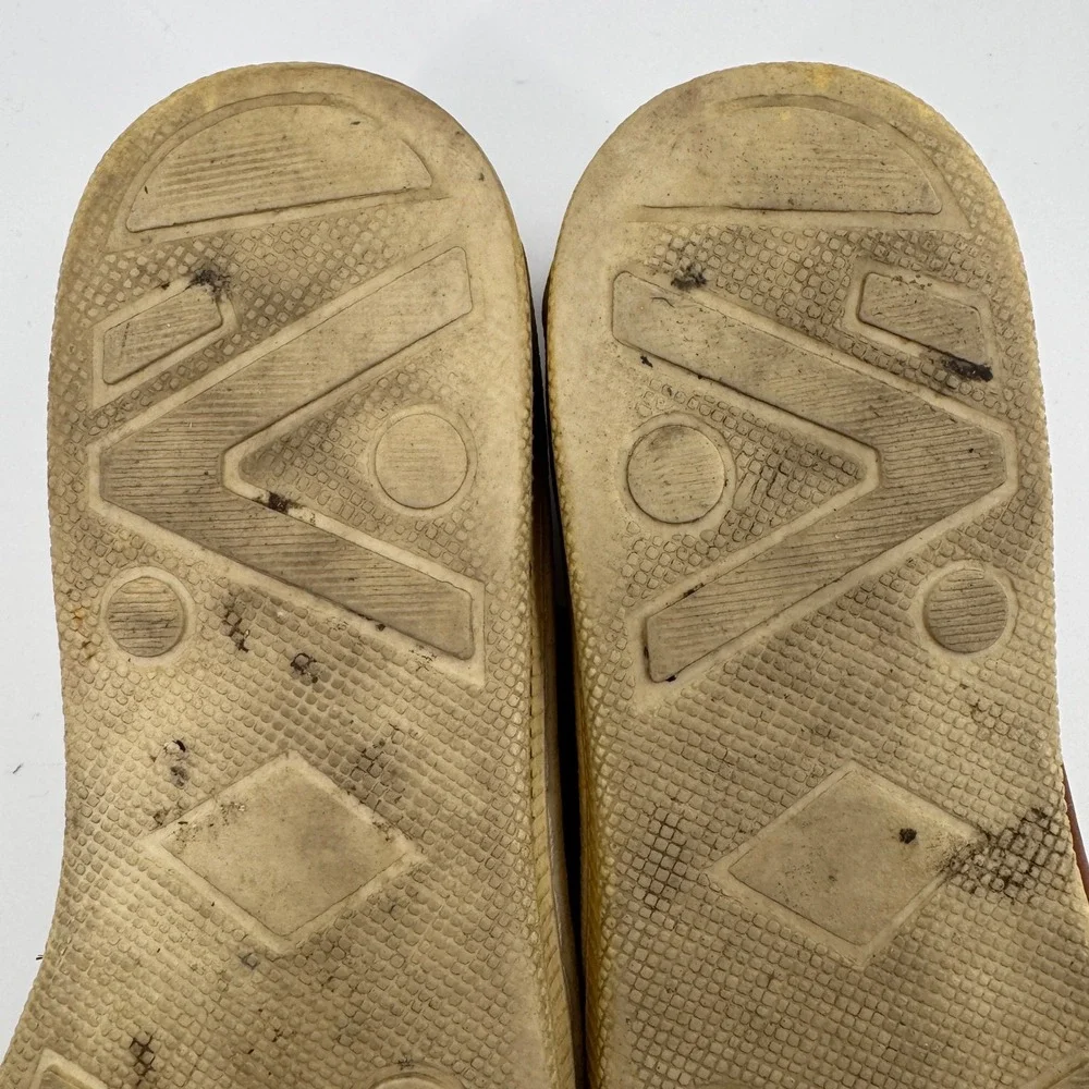 Vintage Coach Leather Boat Shoes Tan Brown Made in Italy‎ Deck Shoes Mens 8.5